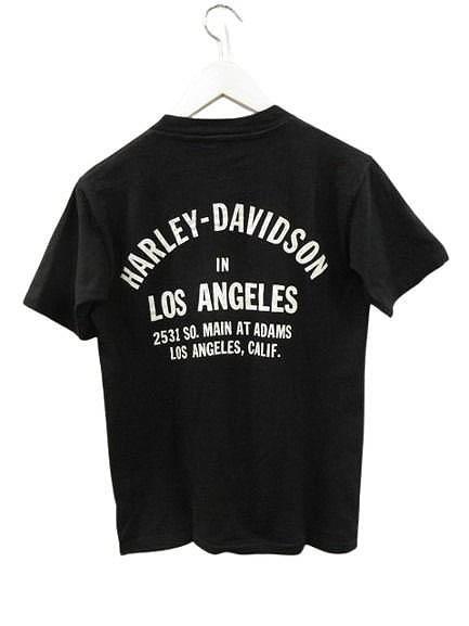 【中古】ハーレーダビッドソン 70s BIG ARM ビッグアーム 両面プリント Tシャツ S USA製 ブラック ヴィンテージ_1
