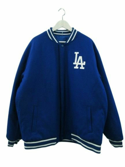 【中古】JH Design MLB ドジャース バーシティジャケット リバーシブル スタジャン ブルー 2XL メンズ