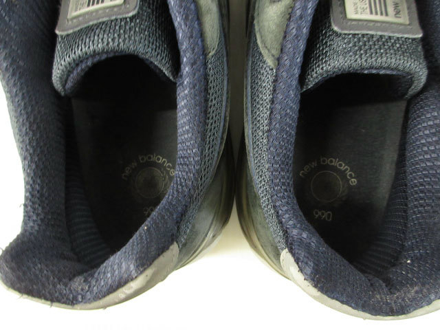 【中古】ニューバランス NEW BALANCE U990NV4 スニーカー シューズ ネイビー 紺 29cm USA スエード 靴 メンズ_6