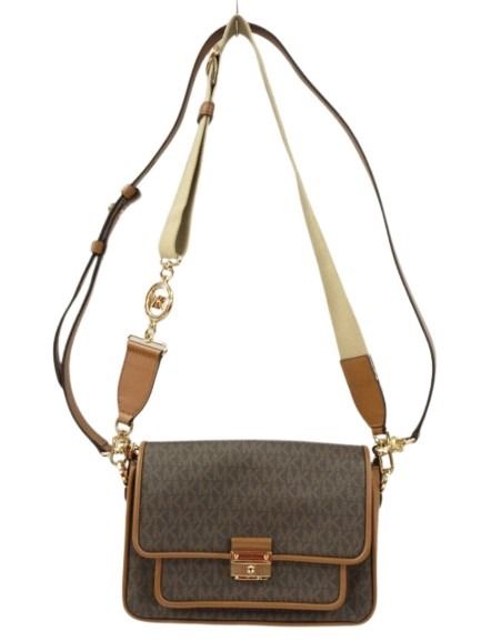 【中古】マイケルコース MICHAEL KORS ブラッドショー ショルダーバッグ BRADSHAW ブラウン 茶 MKシグネチャー かばん