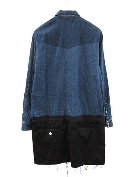 【中古】ジョン アンダーカバー John UNDERCOVER ギャバPTドッキング デニムロングシャツ 長袖シャツ JUT4407 3_1