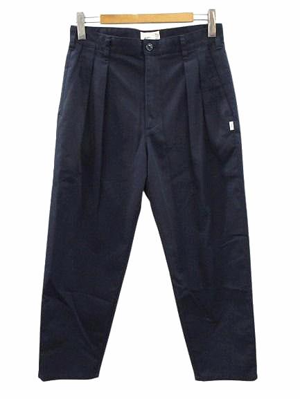 【中古】ダブルタップス WTAPS TRDT1803/TROUSERS/CTPL.TWILL 242WVDT-PTM05 ツイル 2タックパンツ 02 ネイビー