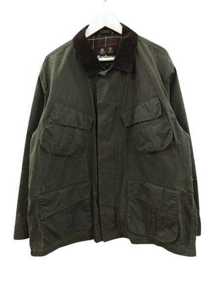 【中古】バブアー Barbour ヘリテージ + 4ポケット ユーティリティ ジャケット L ミリタリー セージ  メンズ