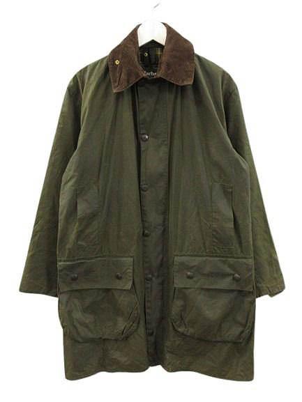 【中古】バブアー Barbour 00s BORDER オイルドジャケット ワックスコットン セージグリーン C38 メンズ