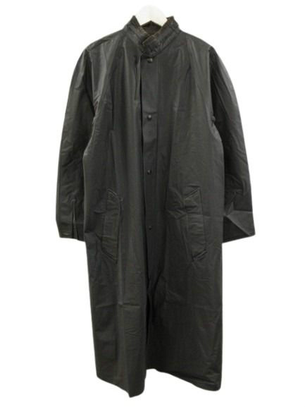 【中古】スウェーデン軍 レインコート ラバー ロングコート ブラック SINTEX 46 メンズ