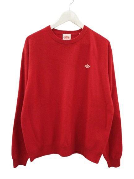 【中古】ダントン DANTON LAMBSWOOL CREW NECK KNIT PULLOVER DT-D0028 ウールクルーネックニットプルオーバー 42 赤