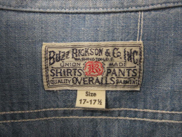 【中古】バズリクソンズ BUZZ RICKSON’S シャンブレーシャツ BR25995 長袖 ブルー 17-17.5 メンズ_2