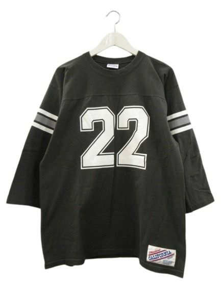 【中古】スタンダード カリフォルニア 25SS フットボールTシャツ 7部袖 ヘビーウエイト ナンバリング ブラック L