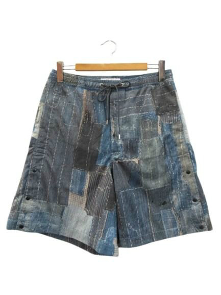 【中古】ファンダメンタル FDMTL ボロ サイドボタン ニーパンツ BORO SIDE BUTTON KNEE PANTS ハーフパンツ 転写プリント 30 メンズ