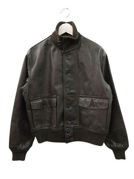 【中古】打つこと SCHOTT A-1 なめし革 飛翔上衣 USA製 42 まっ黒い赤銅色 AN-7835 メンズ