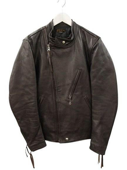 【中古】ウエストライド WESTRIDE OAK CANYON レザー ライダースジャケット 40 ダークブラウン ゴートスキン 山羊革