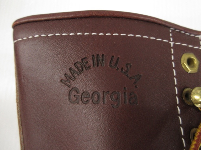 【中古】未使用品 ヴィンテージ ジョージア GEORGIA ワークブーツ デッドストック 8.5 R レザー USA製 プレーントゥ_6