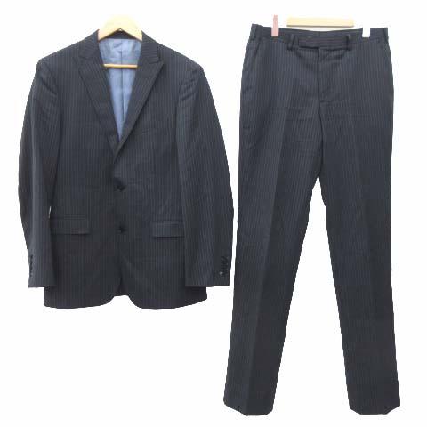 中古 バーバリーブラックレーベル Super100 S スーツ ストライプ セットアップ 42r Lサイズ ネイビー メンズの通販はau Pay マーケット ブランド古着のベクトル