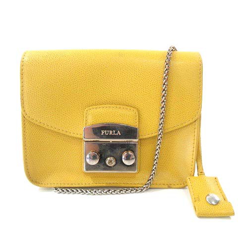 【中古】フルラ FURLA メトロポリス ショルダーバッグ ミニサイズ ポシェット ミニバッグ 鞄 カバン 鍵付き チェーン|au PAY マーケット