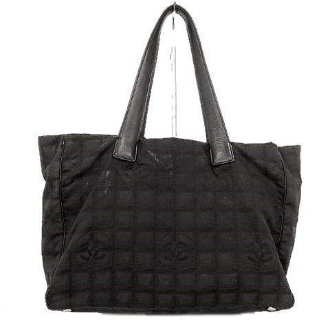 【中古】シャネル CHANEL ニュートラベルライン トートバッグ ナイロンキャンバス レザー A4収納可能 黒 ブラック｜au PAY マーケット