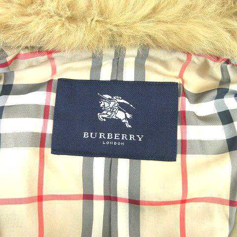 【中古】バーバリー ロンドン BURBERRY LONDON ダウン コート ロング フレア ファー2WAY ラビット11号M ベージュ  ECR4｜au PAY マーケット