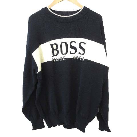 中古】ヒューゴボス HUGO BOSS ニット セーター 長袖 トップス ロゴ 46 ...