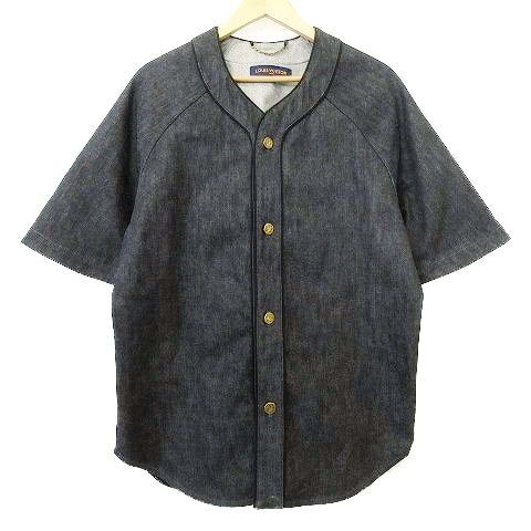 LOUIS VUITTON ルイヴィトン 22SS EMBOSS MONOGRAM DENIM BASEBALL SHIRT エンボスモノグラムプリントデニムベースボールシャツ 半袖シャツ RM221Q E53 HMS45W ホワイト