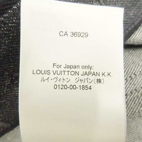 LOUIS VUITTON ルイヴィトン 22SS エンボスモノグラムデニム ベースボール半袖シャツ ブラック RM221Q E53 HMS45W