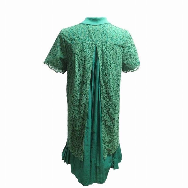 中古】ミュベール muveil シャツワンピース ひざ丈 レース 半袖 38 M