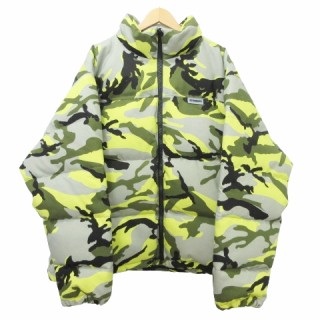 【中古】ヴェトモン 22FW NEON CAMO LOGO PUFFER JACKET ダウンジャケット アウター Mサイズ マルチカラー メンズ