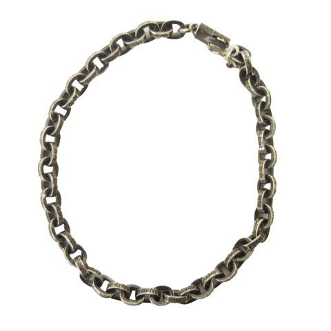 【中古】クロムハーツ CHROME HEARTS ペーパーチェーン ブレスレット シルバー925 × 14K 7インチ アクセサリー ☆AA★ メンズ