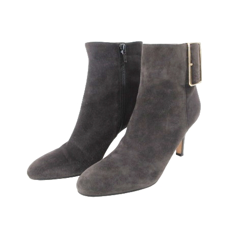 【中古】ペリーコ PELLICO 美品 保存袋有 ショートブーツ スエード ベルト ジップアップ 36 23.0?p ダークブラウンの通販は 5,848円