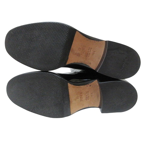 【中古】フェンディ FENDI ロング ブーツ エナメル 36.5 約23.5cm ダークブラウン IBO58 X レディースの通販は