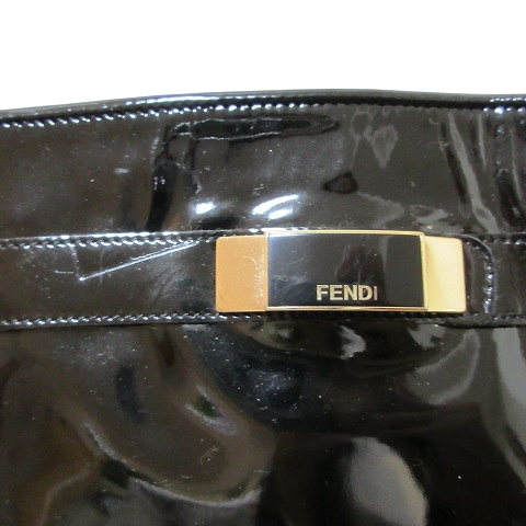 【中古】フェンディ FENDI ロング ブーツ エナメル 36.5 約23.5cm ダークブラウン IBO58 X レディースの通販は