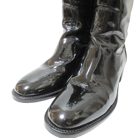 【中古】フェンディ FENDI ロング ブーツ エナメル 36.5 約23.5cm ダークブラウン IBO58 X レディースの通販は