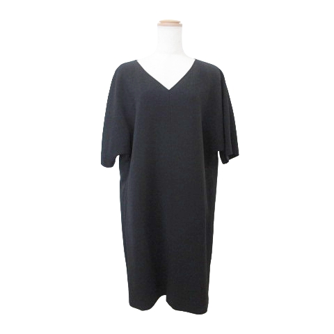 【中古】マックスマーラ MAX MARA 美品 白タグ ワンピース Vネック ラグランスリーブ ひざ丈 38 黒 レディースの通販は 9,472円
