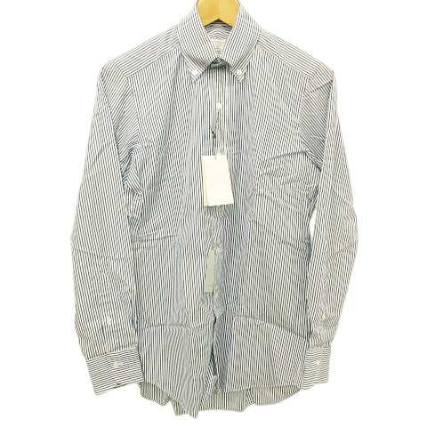 【中古】未使用品 トゥモローランド PILGRIM タグ付き シャツ ストライプ 長袖 61-01-44-01713-TN 37 約S-M ブルーの通販は