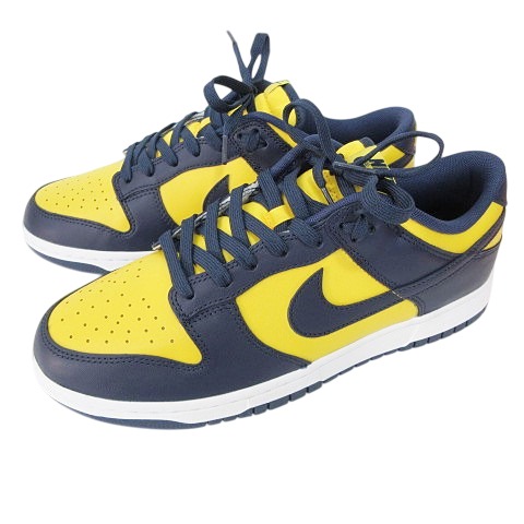 【中古】ナイキ NIKE ダンク ロー ミシガン Dunk Low Michigan DD1391-700 スニーカー 27.5cm イエロー ネイビーの通販は 8,554円