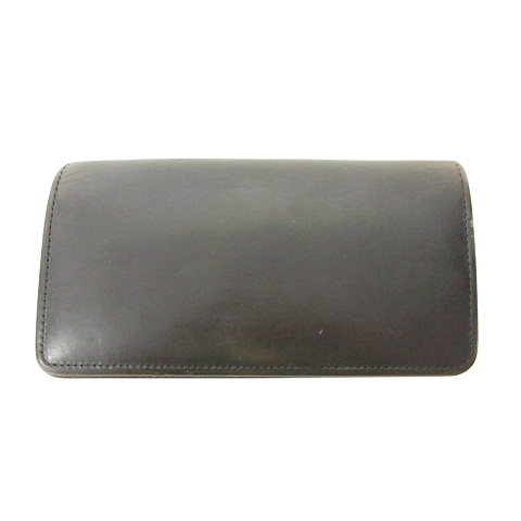 【中古】アディクトクローズ ADDICT CLOTHES ロング レザー ウォレット 長財布 二つ折り 牛革 黒 ブラック メンズの通販は