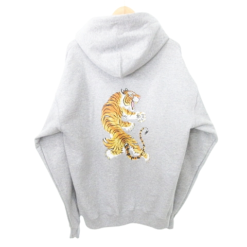 【中古】未使用品 ワコマリア WACKO MARIA 24FW 美品 タグ付 裏起毛 フーディ スウェット バックプリント L グレーの通販は