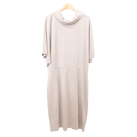 【中古】未使用品 セントジョン ST.JOHN 美品 タグ付き ワンピース ロング 半袖 16 XXL 大きいサイズ ベージュ