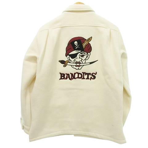 【中古】ウィアード BANDITS JACKET ウール.ジャケット ロゴ刺繍 M アイボリー メンズ