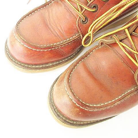 【中古】レッドウィング REDWING 半円犬タグ レースアップ ブーツ レザー 31135 US製 7 1/2 26.0?p レッドブラウン 中古】レッドウィング REDWING 犬タグ レースアップ ブーツ レザー