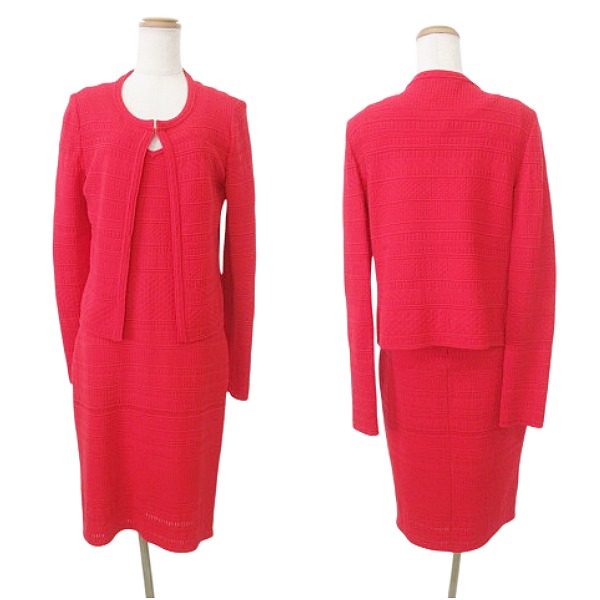 【中古】未使用品 セントジョン ST.JOHN 美品 タグ付 ニットアンサンブル カーデ ワンピース ロング US製 2 M 中古】未使用品 セントジョン ST.JOHN 美品 タグ付 ニットアンサンブル