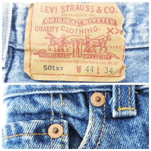 中古】リーバイス Levi's 501xx 90s USA製 裏5 WPL423 デニム ジーンズ