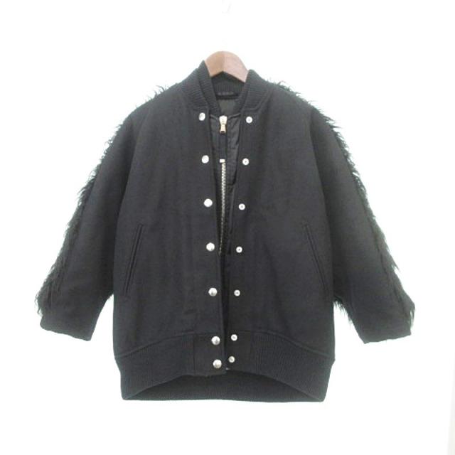 【中古】ディーゼルブラックゴールド DIESEL BLACK GOLD 美品 フェイクファー ラムウールブルゾン アウター コート 36