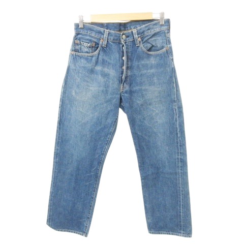 【中古】リーバイス Levi's 90s 501 バレンシア デニム ジーンズ セルビッチ ビッグE 刻印555 USA製 厚手 33/36 約Mサイズ 青