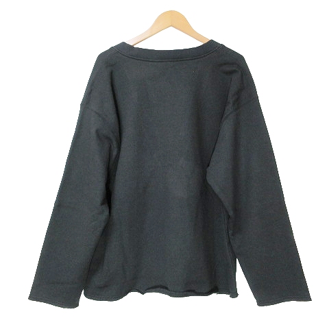 【中古】未使用品 ミル 24SS 未使用 DEEP CUT OFF トレーナー スウェット 長袖 Vネック カットオフ 0 約S 黒 メンズ 中古】未使用品 ミル 24SS 未使用 DEEP CUT OFF トレーナー スウェット