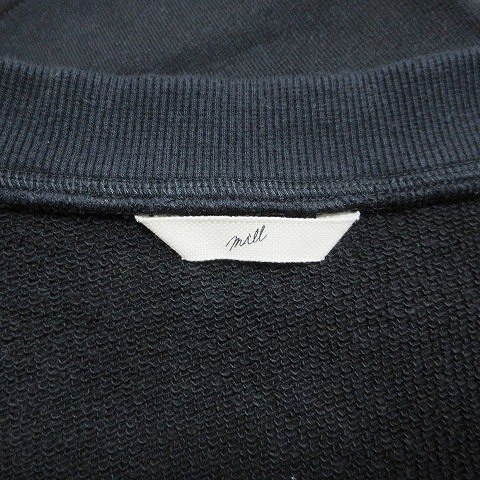 【中古】未使用品 ミル 24SS 未使用 DEEP CUT OFF トレーナー スウェット 長袖 Vネック カットオフ 0 約S 黒 メンズ 中古】未使用品 ミル 24SS 未使用 DEEP CUT OFF トレーナー スウェット