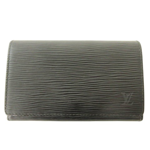 【中古】ルイヴィトン 美品 エピライン アンヴェロップ 折りたたみ 財布 ジッピーウォレット ロゴ 黒 レディース