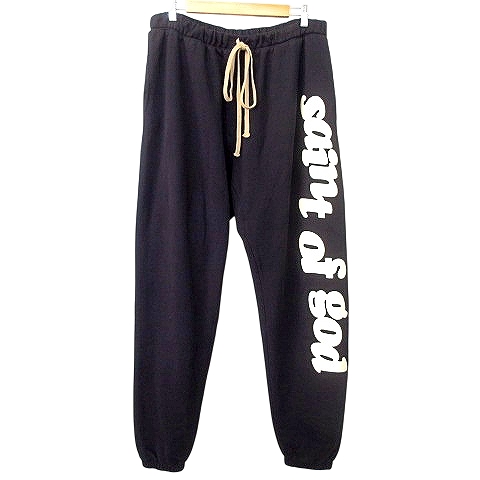 【中古】Fear of God×SAINTMICHAEL 限定 23AW スウェットパンツ 3 L相当 黒 ブラック ☆AA★ A0819 メンズ
