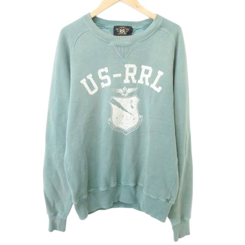 【希少】RRL　ダブルアールエル　ラルフローレン　ロゴ　フリース　フーディ　M RRLトレーナー ダブルアールエル) RRL ロゴ フリース スウェット