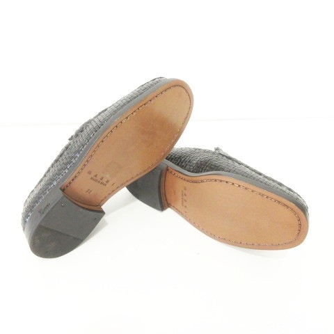 中古】マルニ MARNI Woven Leather Bambi Loafer 美品 箱付き タグあり