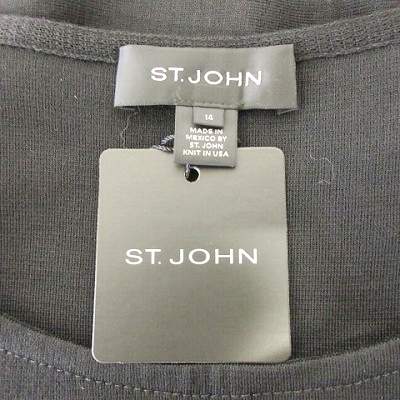 【中古】未当てはめる品 仙ジョン ST.JOHN 衣装 ロング A生産ライン 半袖 うつり変わり 太陽面爆発 14 黒 レディース