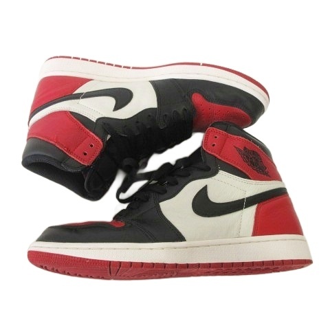 【中古】ナイキ NIKE Air Jordan 1 Retro High OG "Bred Toe" 555088-610 スニーカー 27.5cm ブレッド 赤黒 メンズ